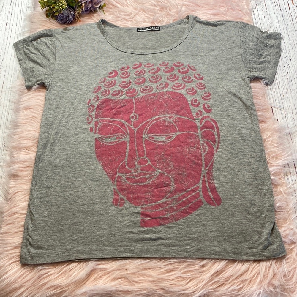 Gray Buddha Graphic T-Shirt